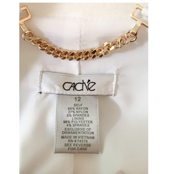 Cache creamy white and dark navy blue trimmed zipper jacket - Picture 3 of 4